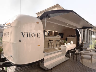 One of VIEVE's beauty events, featuring an immersive Airstream.