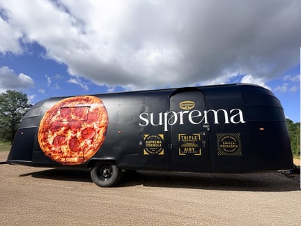 The Suprema campaign Airstream for Dr Oetker's experiential sampling campaign.