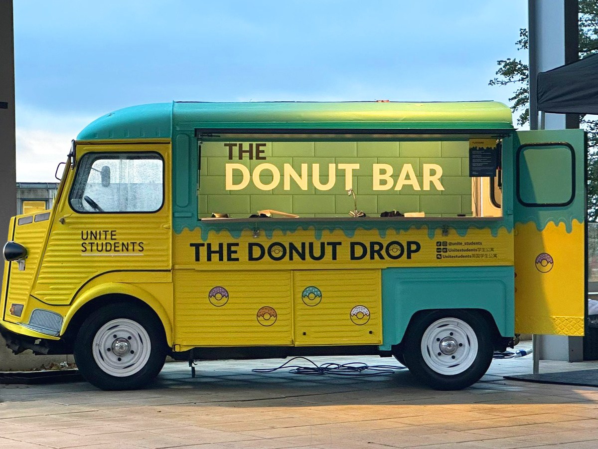 The Donut Drop H-Van with interior lighting, for an experiential campaign with sampling.