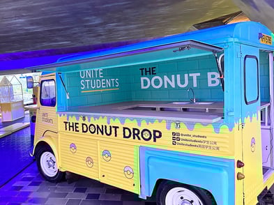 Donut Drop H-van inside a venue