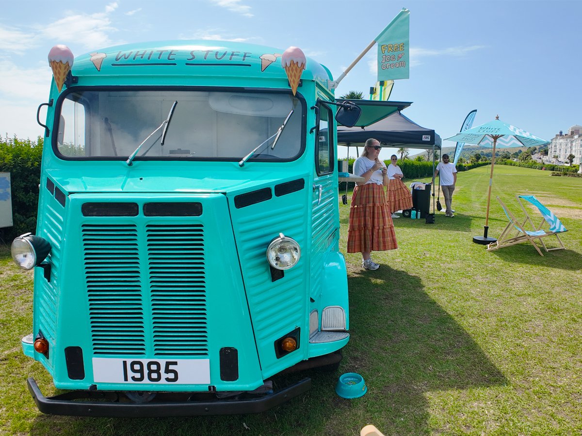 A Citroen H Van for The White Stuff's experiential campaign, in turquoise.