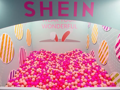 The ball pit inside the SHEIN Easter bus.