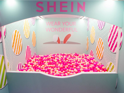 A ball it for SHEIN's Easter bus event, built by Promohire as an interactive experience.
