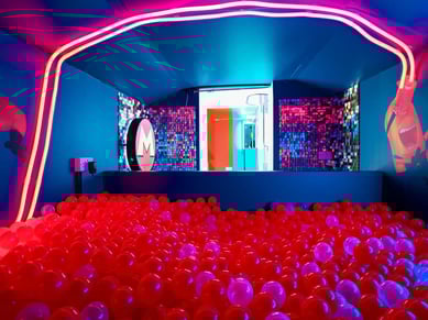 The Despicable Me ball pit for influencers to play in.