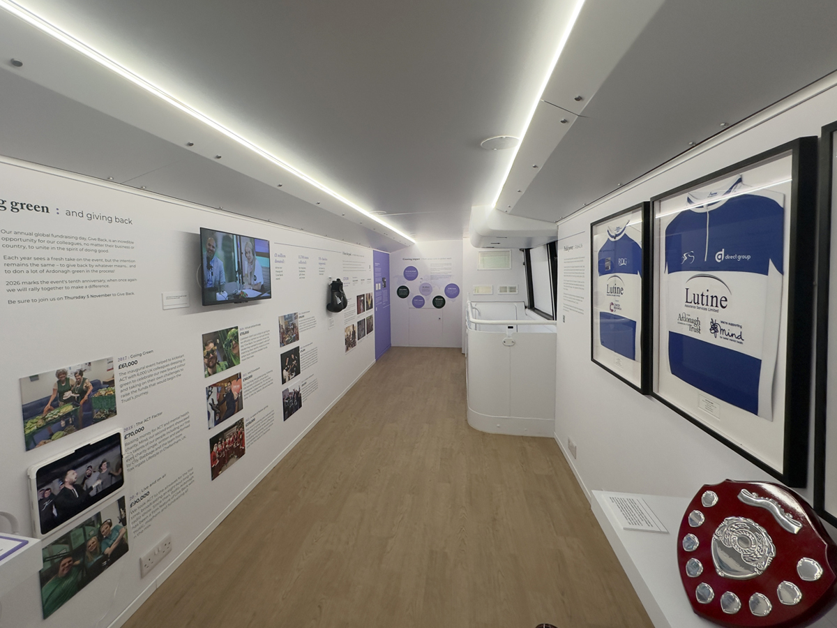 An internal display, customised by Promohire for ACT and the Ardonagh Group