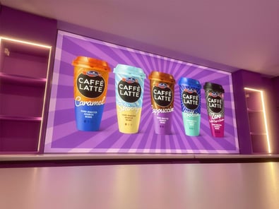 The lightbox inside the modern sampling van for Emmi.