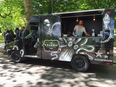 The Kraken US postal van, an American truck from Promohire.