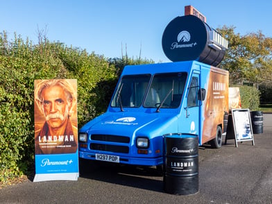 A US postal van for Landman season 2, by Promohire and Paramount Plus.