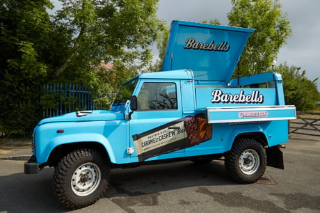 Blue Land Rover Defender Barebells