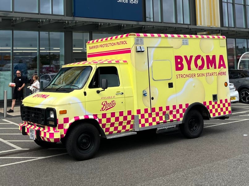 BYOMA's American ambulance for a live brand activation.