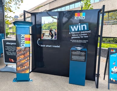 A selfie stop for user=generated content at a FedEx truck hire campaign.