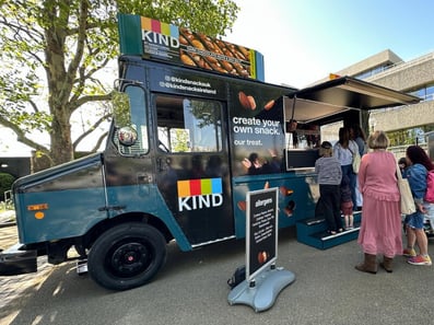A branded FedEx truck by Promohire, for KIND snacks in London.