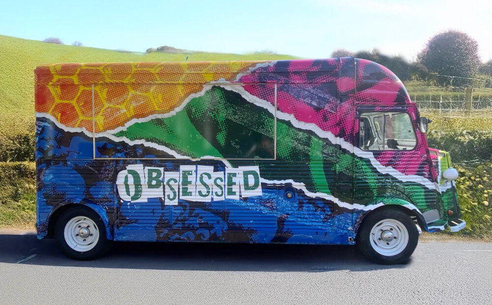 A Citroën H Van, branded for Obsessed in time for an experiential marketing event.