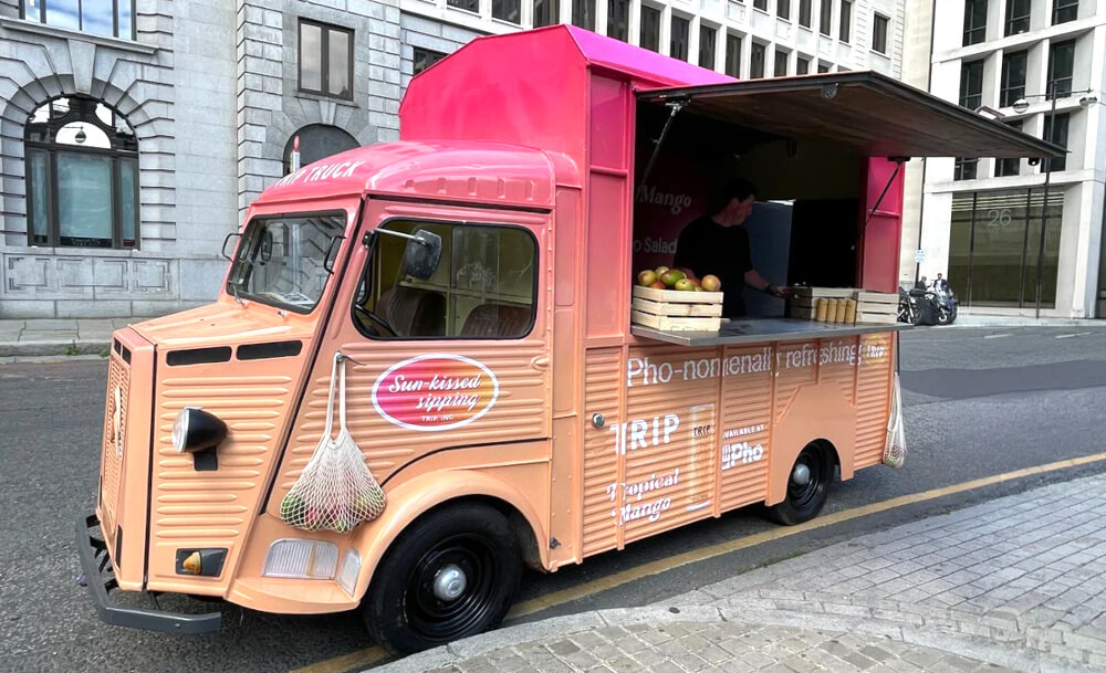 A Citroen H Van, being used as a sampling vehicle and coffee van.