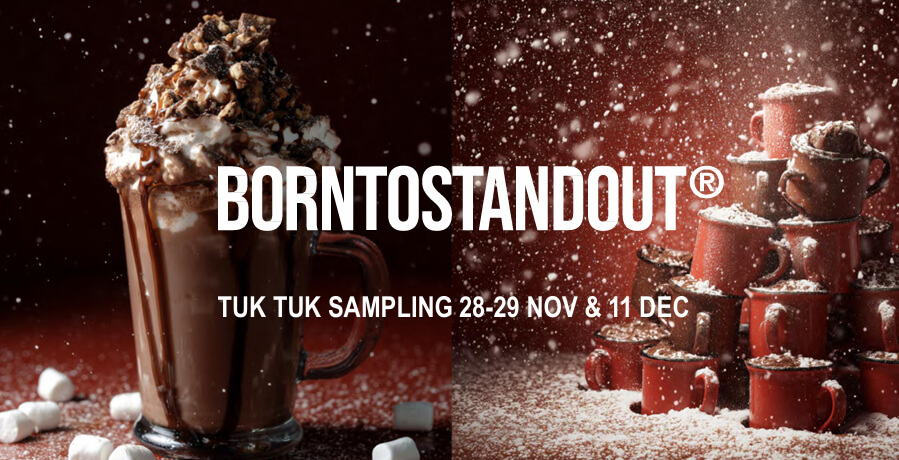 A promotional image from Born to Stand Out's perfume and influencer campaign.