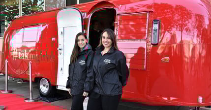 Vintage airstream red cafe rouge event vehicle hire