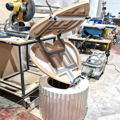 The Charlotte Tilbury compact 3D model, during construction.