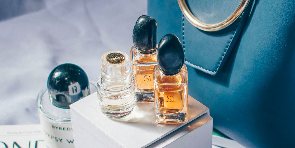 Mini bottles for a fragrance marketing campaign.