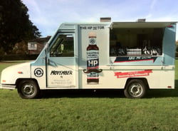 HP sauce branded Movember food sampling truck