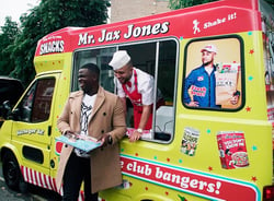 Jax Jones album launch using branded ice cream van