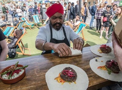 Tony Singh MBE prepared wraps for the Listerine Go! Tabs food and beverage sampling campaign.
