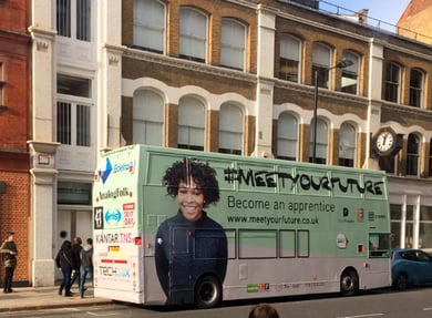 Digital Futures campaign with double decker bus hire