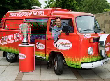 The Landbrokes Camper, just one of Promohire's promotional vehicles.