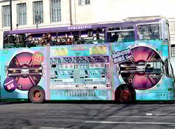 McDonald's Boom Bus double decker open top bus tour with live music