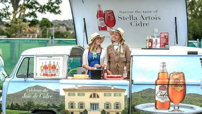 Stella Artois pop up camper bar hire