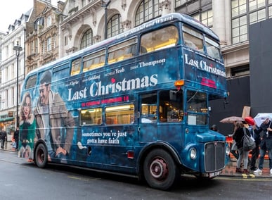 Universal's Last Christmas Routemaster Bus in London.