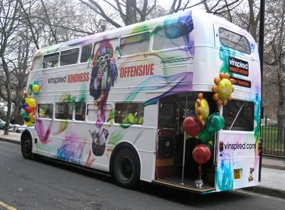 Vinspired Routemaster hire, viewed from the back.