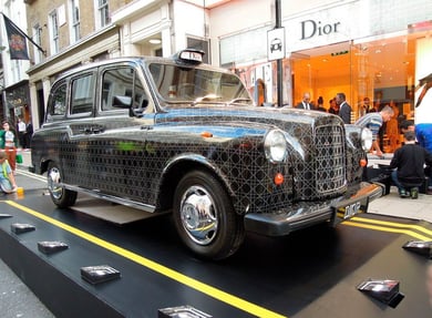 Dior taxi cab rental for store launch