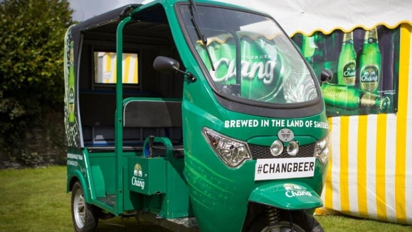 Chang Beer branded tuk tuk hire