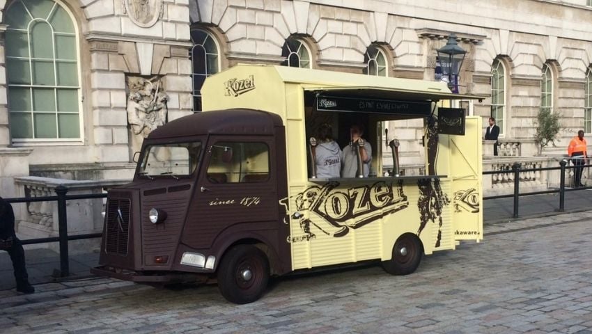 Kozel Beer vintage beer sampling van conversion