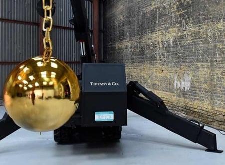 The Tiffany & Co gold wrecking ball as part of a brand activation