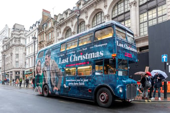 vintage routemaster blue wrap promotional hire