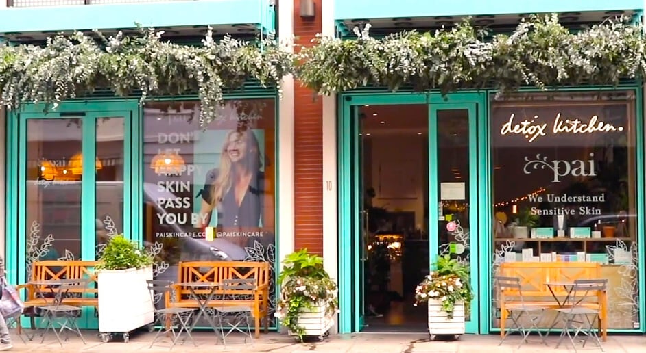 The front of the Pai Skincare pop-up event.