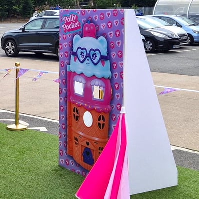 A photo of the photo-op at Polly Pocket's brand event.