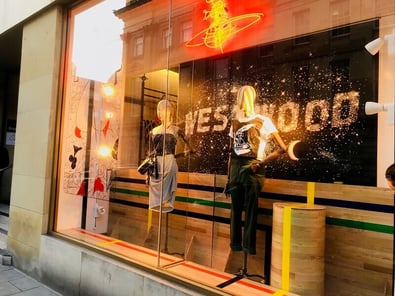 The Re-board display made for the Vivienne Westwood event