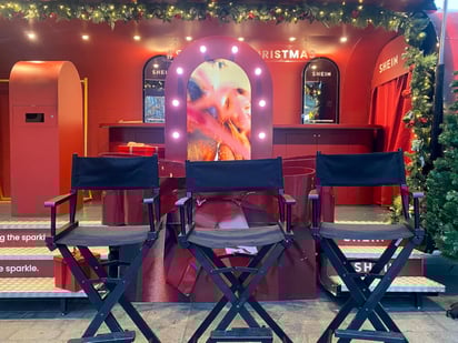 The glam station for SHEIN's festive campaign.