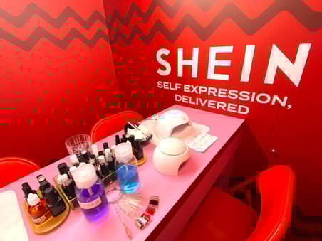 A nail bar at SHEIN's festive beauty event.