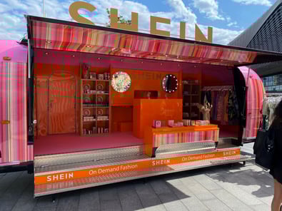 SHEIN's Airstream - The gullwing is open to reveal the interior