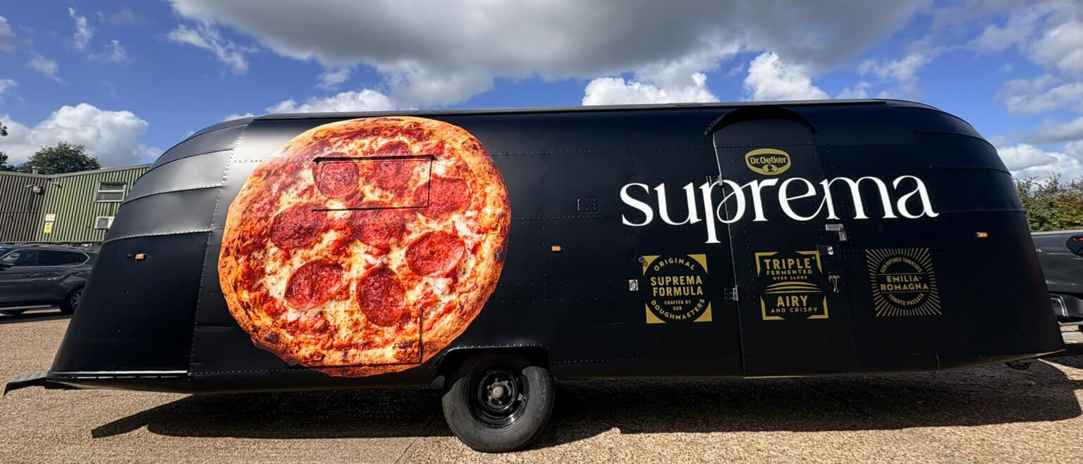 Dr Oetker's Suprema Airstream, ready to go to a promotional event.