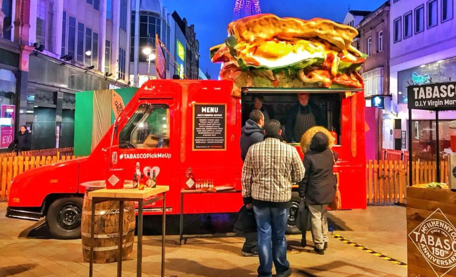 The Tabasco Max Halley sampling American postal van.