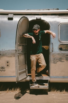 Classic cool silver Airstream hire