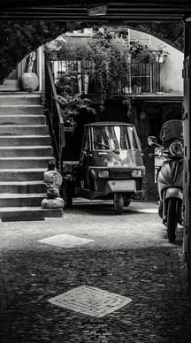 Piaggio Ape rustic village event hire