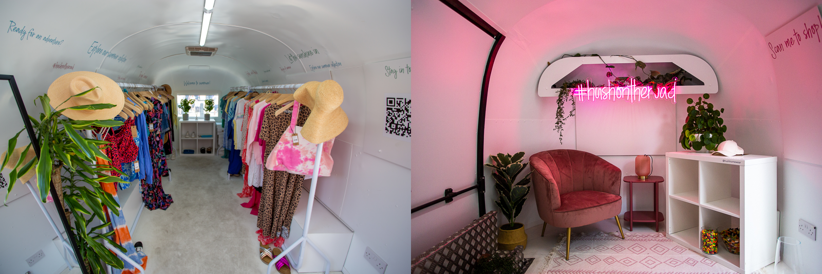 Vintage Airstream decorated and branded interior