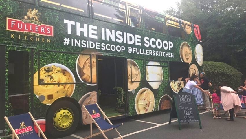 Fullers double decker bus ice cream tour