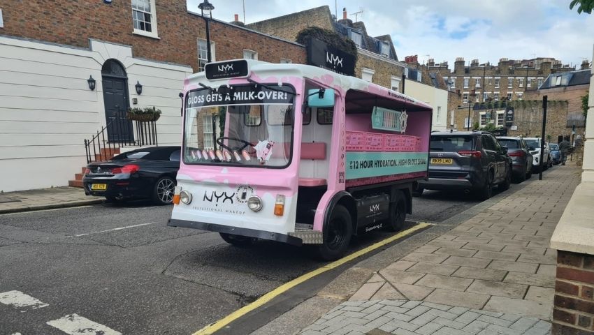 Electric milk float hire for Nyx brand campaign