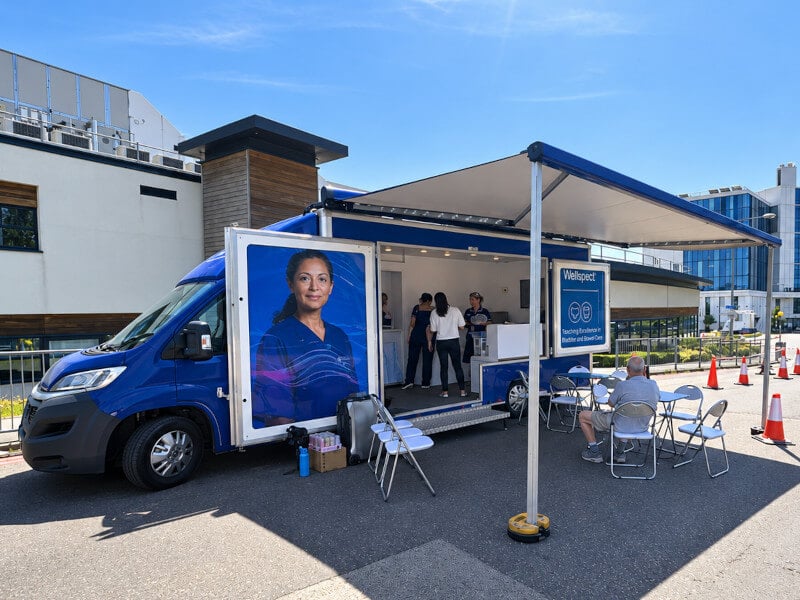 The Wellspect exhibition vehicle, hired from Promohire, training NHS nurses on bowel and bladder dysfunction.